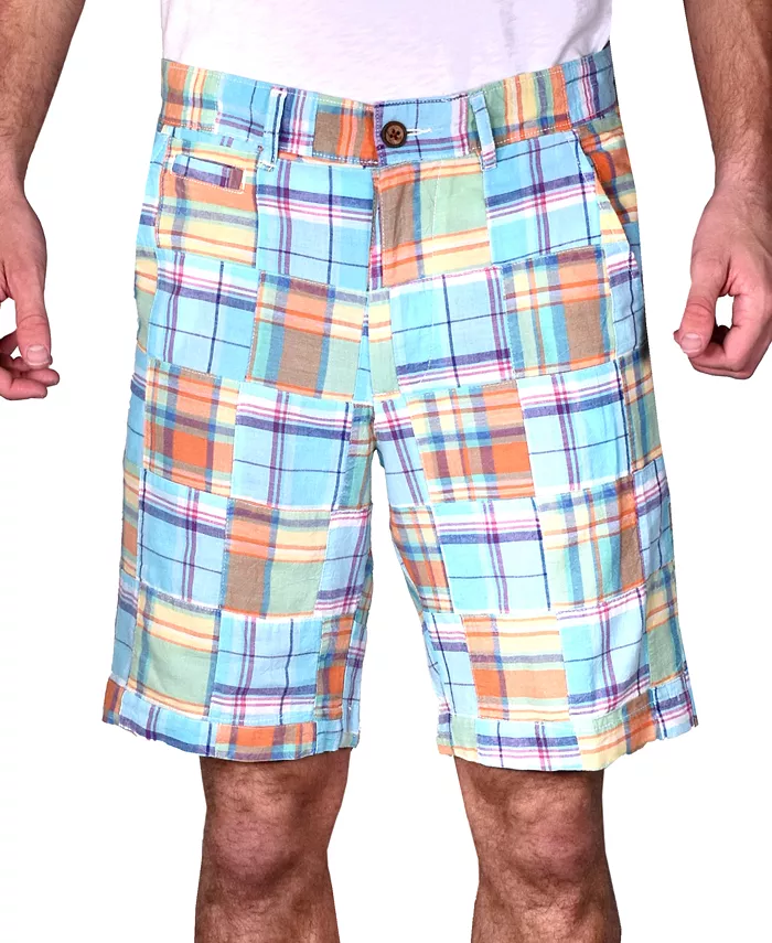 

Футболка-поло Men's Acid Wash Patch Madras Shorts Vintage 1946, синий