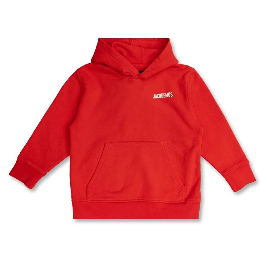 

Детская худи из хлопка с вышитым логотипом Jacquemus, красный