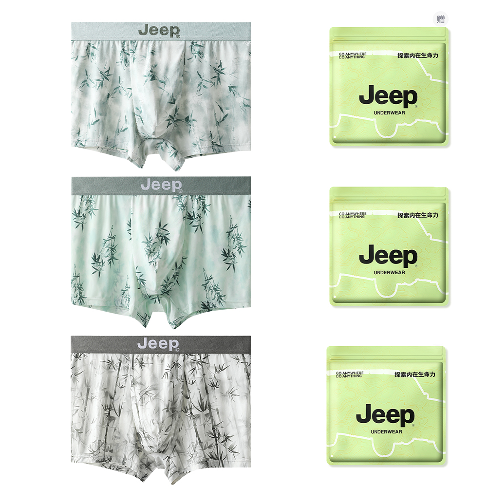 

Комплект мужских трусов Jeep, серый синий bamboo forest+светло-зеленый bamboo leaf+cloud mist bamboo breeze