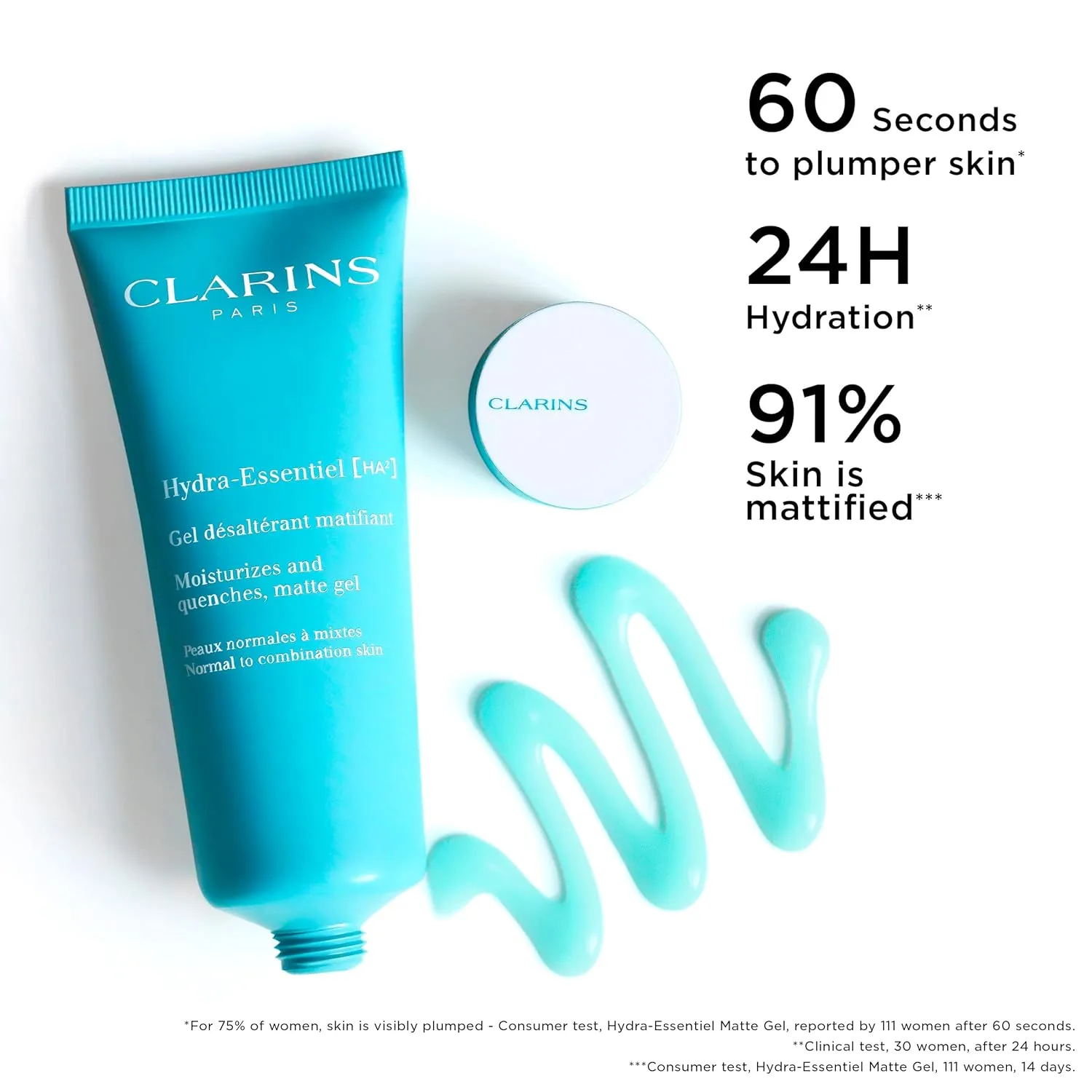 Сыворотка Clarins — Hydra-Essentiel Matte Gel, интенсивное увлажнение и матирование, 60 секунд до упругой, 77 мл — фото 2