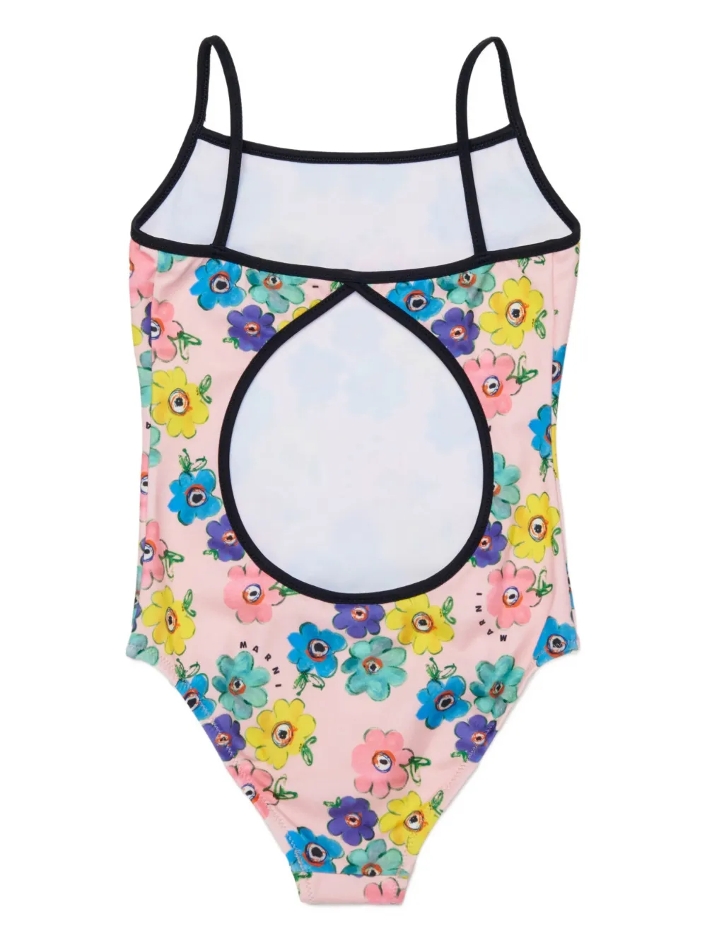 Купальник с цветочным принтом Marni Kids, розовый — фото 2