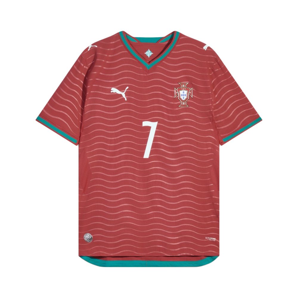 

Домашняя футболка FPF, оригинальная футбольная футболка игрока, мужская Puma, красный-lake зеленый-77