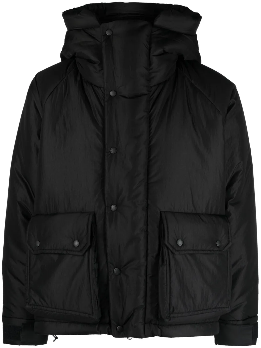 

Пуховик с логотипом из коллаборации с And Wander Maison Kitsuné, черный