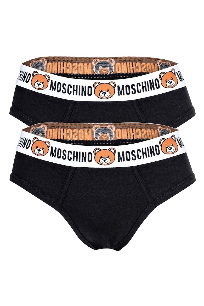 

Трусы с логотипом, 2 пары Moschino Underwear, черный