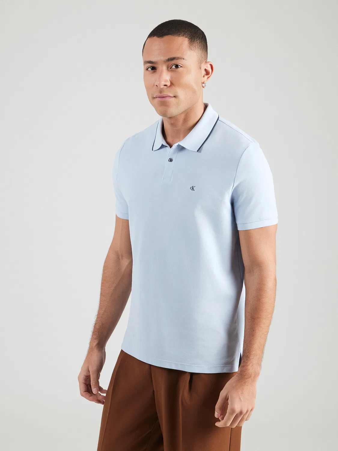 Рубашка Calvin Klein CLSS светло-голубого цвета — фото 2