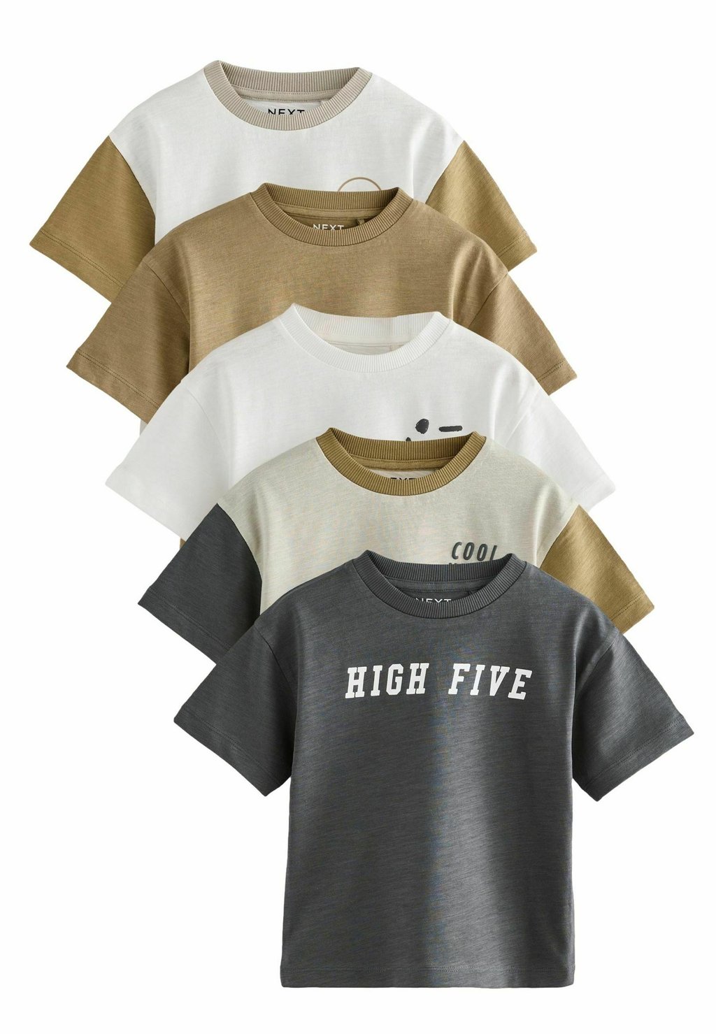 

Футболка с принтом TRANSPORT SHORT SLEEVE FIVE PACK Next, бежевый