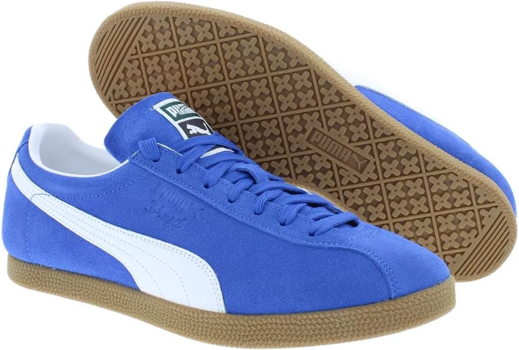 Мужские кроссовки PUMA Brasil на шнуровке для повседневной носки - оранжевые, ярко-синий/белый — фото 4