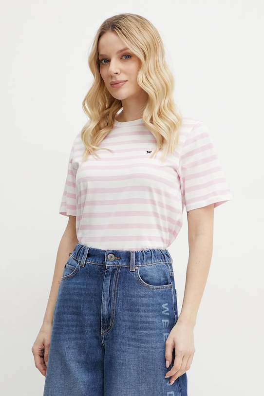 

Хлопковая футболка Weekend Max Mara, розовый