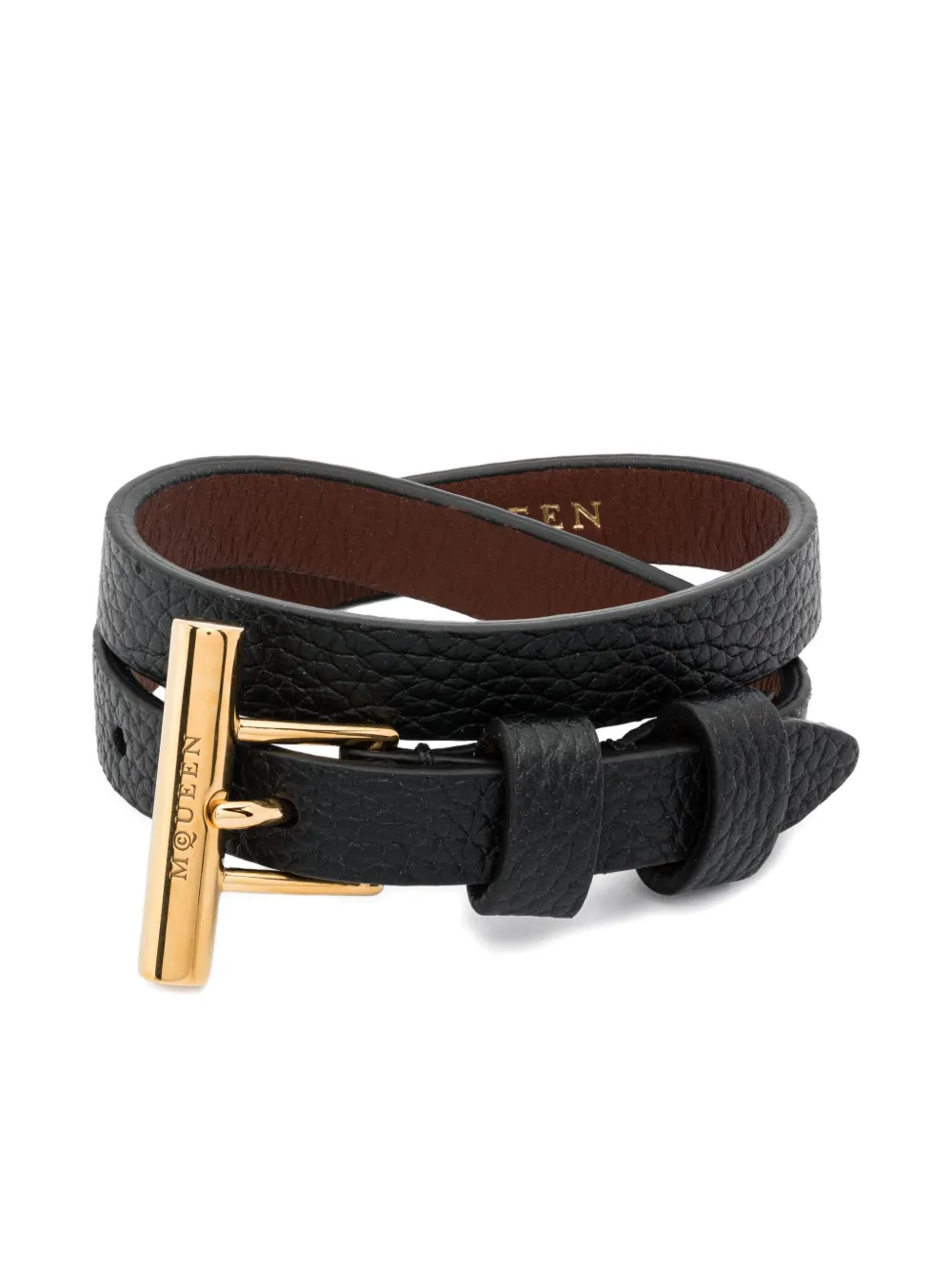 

Кожаный браслет Alexander McQueen, черный