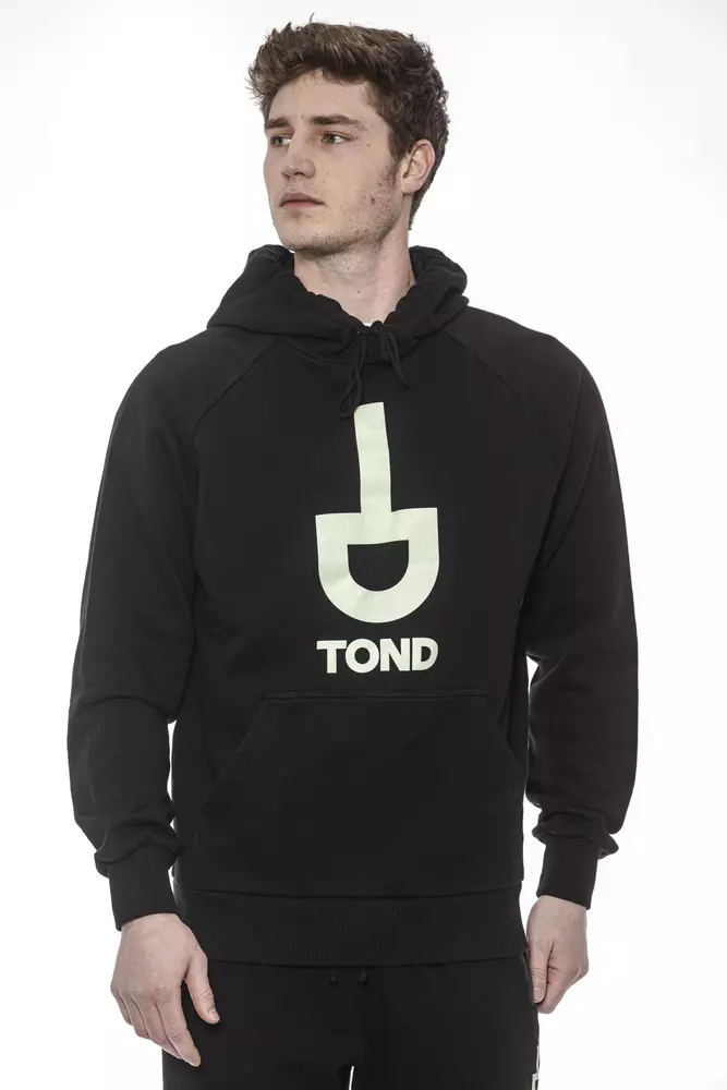 

Черный хлопковый мужской свитер с капюшоном Tond