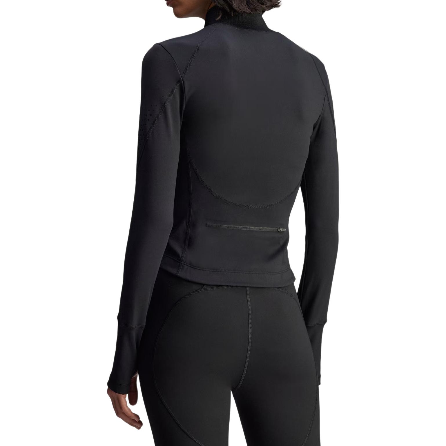 Adidas Стеганая куртка на молнии с лазерной резкой от Stella McCartney, Black — фото 4