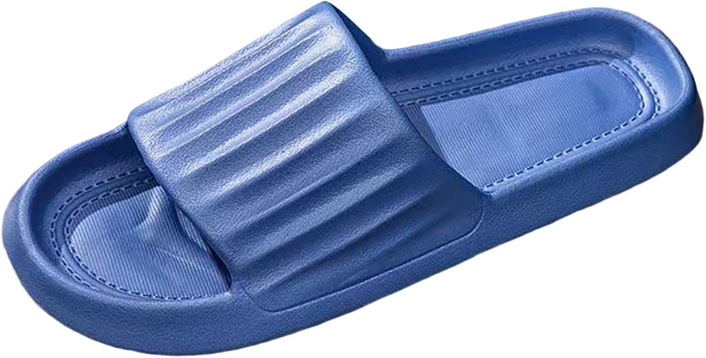 

Мужские тапочки для душа, домашние, прочные, противоскользящие, дышащие, с массажной мягкой подошвой, быстро сохнущие, удобные, с плоской подошвой, с поддержкой свода стопы Generic, темно-синий