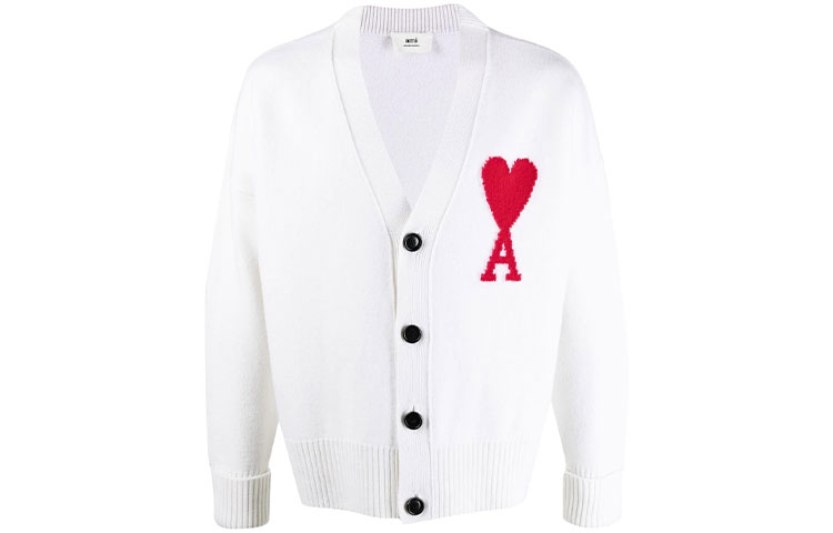 

Кардиган оверсайз из мериносовой шерсти Ami De Coeur AMIPARIS, белый