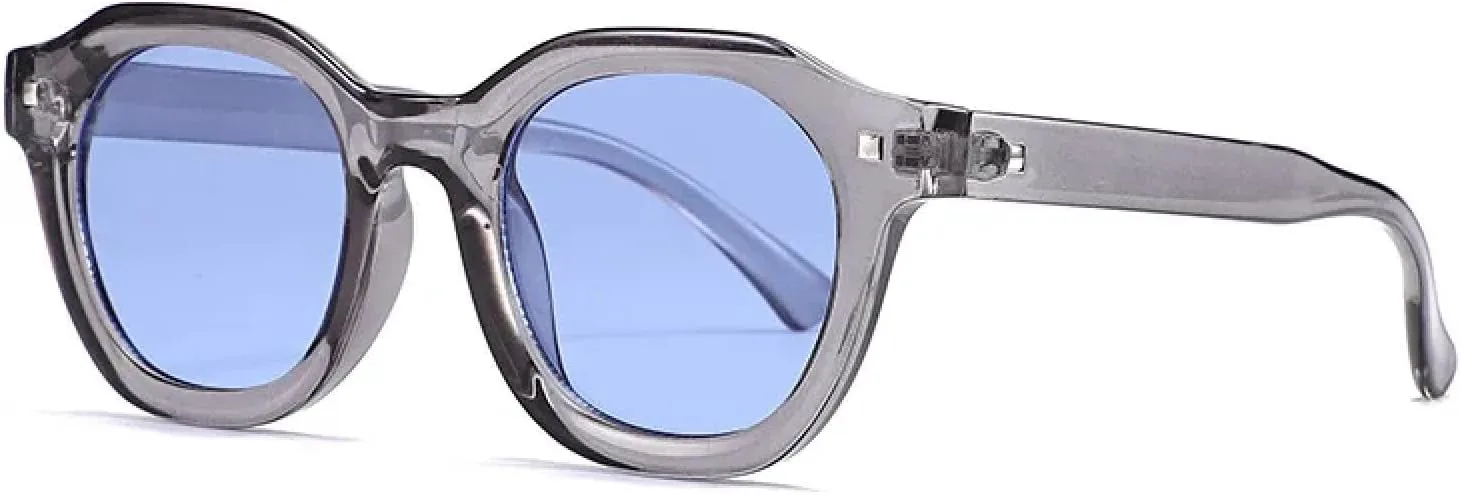 

Роскошные солнцезащитные очки большого размера для женщин и мужчин, винтажные, в стиле панк, хип-хоп, с заклепками, защита от УФ-излучения UV400 TVTBBVV, Gray Blue