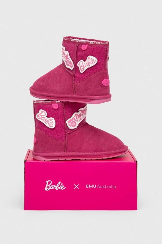

Детская замшевая зимняя обувь Emu Australia x Barbie, Wallaby Mini Play, розовый