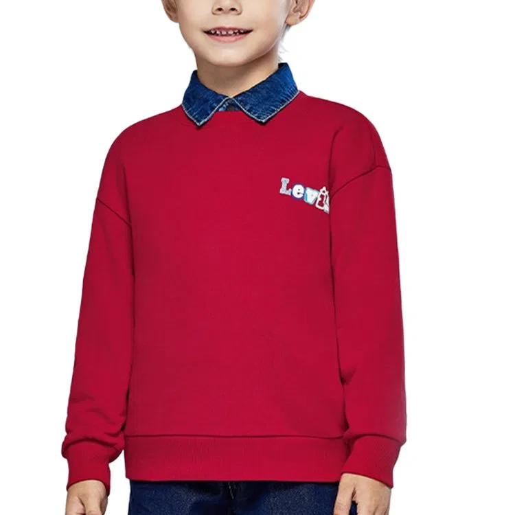 Детский свитшот с круглым вырезом Levis, Dark Indigo Winter Fleece-Lined — фото 4