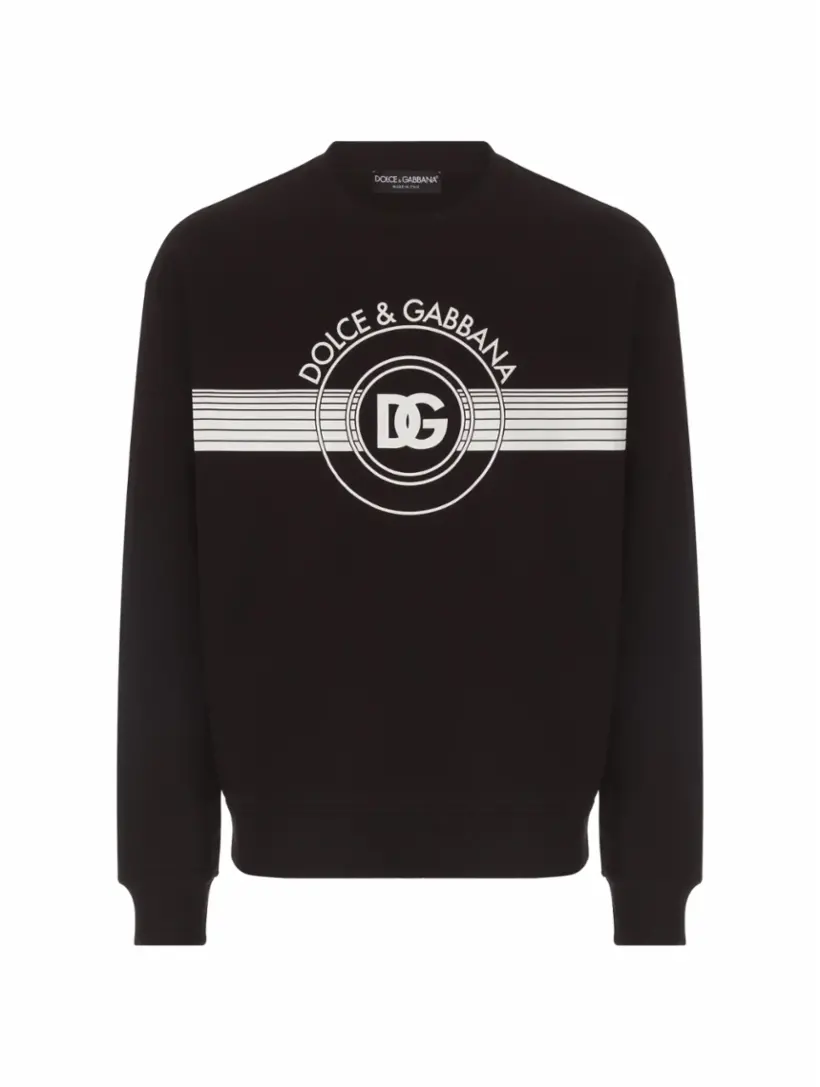 

Хлопковый свитшот с логотипом Dolce&Gabbana, черный