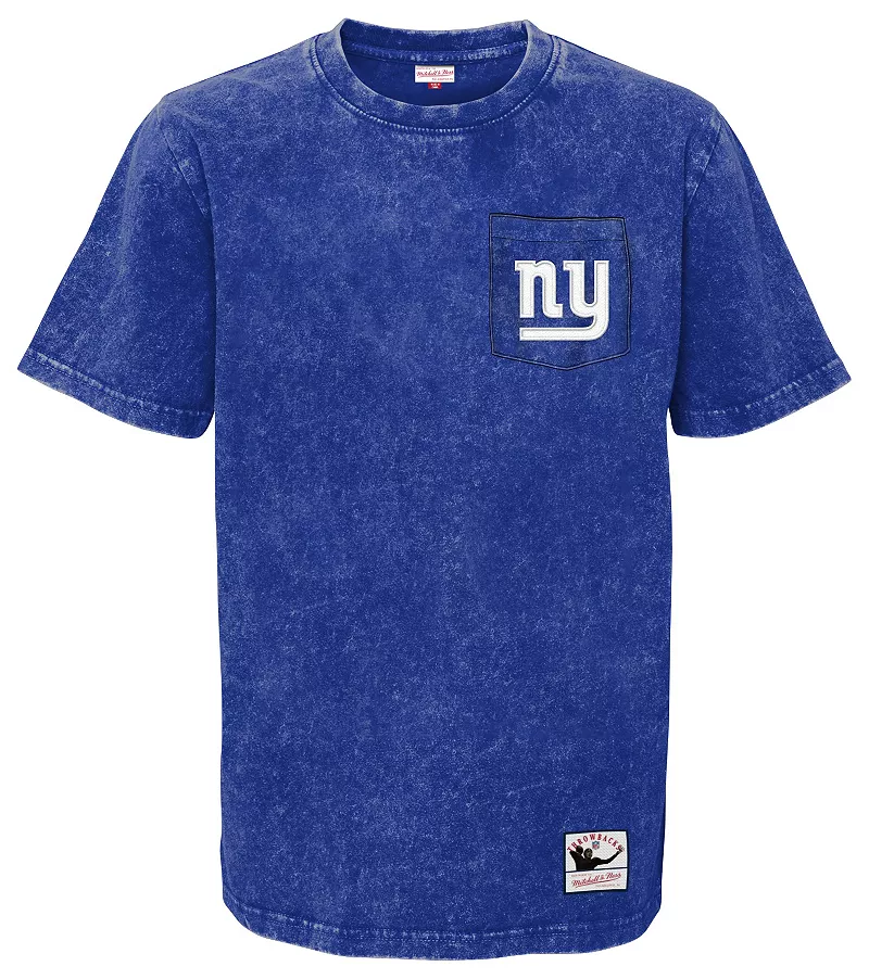 

Синяя футболка с карманом Mitchell & Ness Youth New York Giants Premium