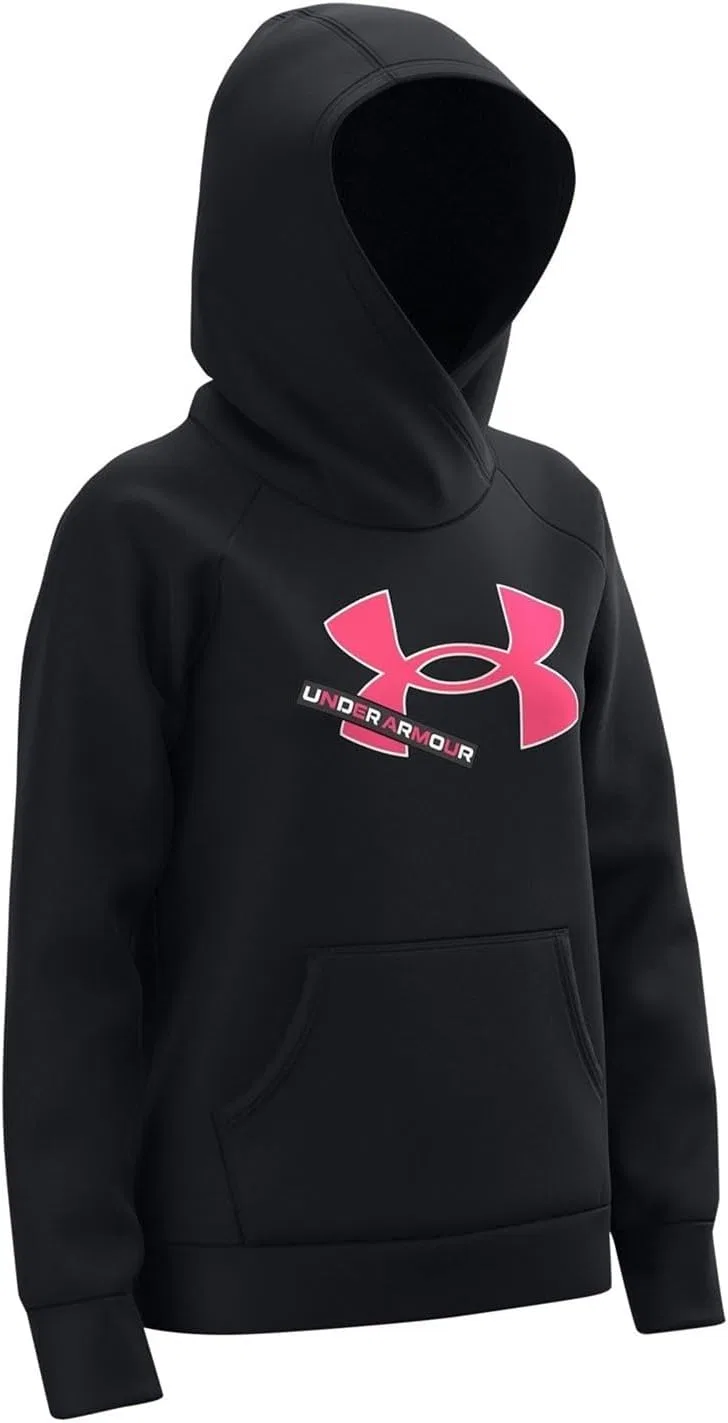 Детская толстовка Rival Logo, Under Armour, Black/Cerise — фото 2