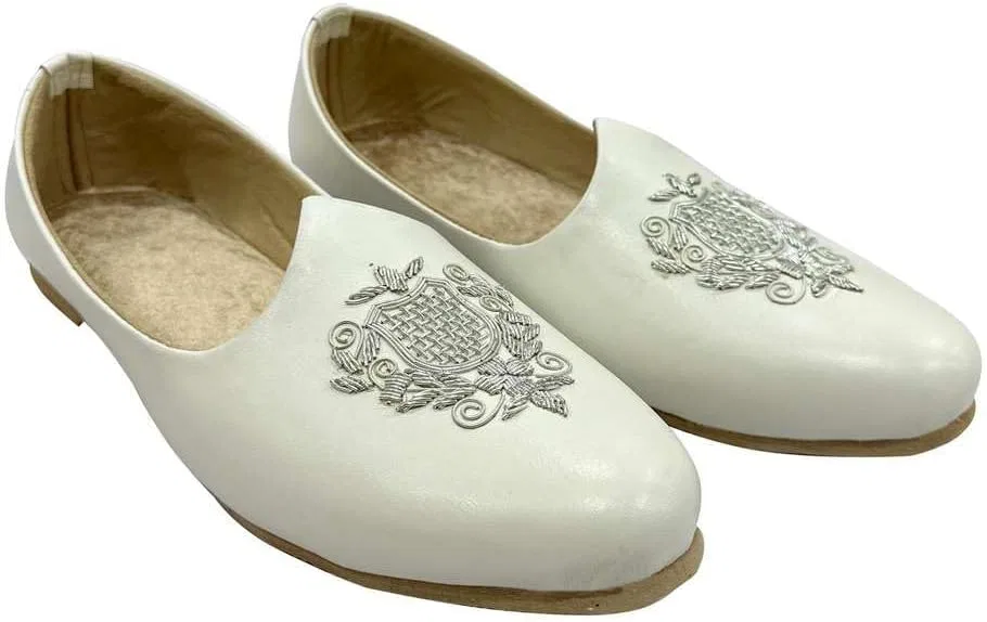 Step n Style Мужские кремовые туфли джутти в пенджаби на плоской подошве в этническом стиле ручной работы шервани моджари индийские джутти — фото 2