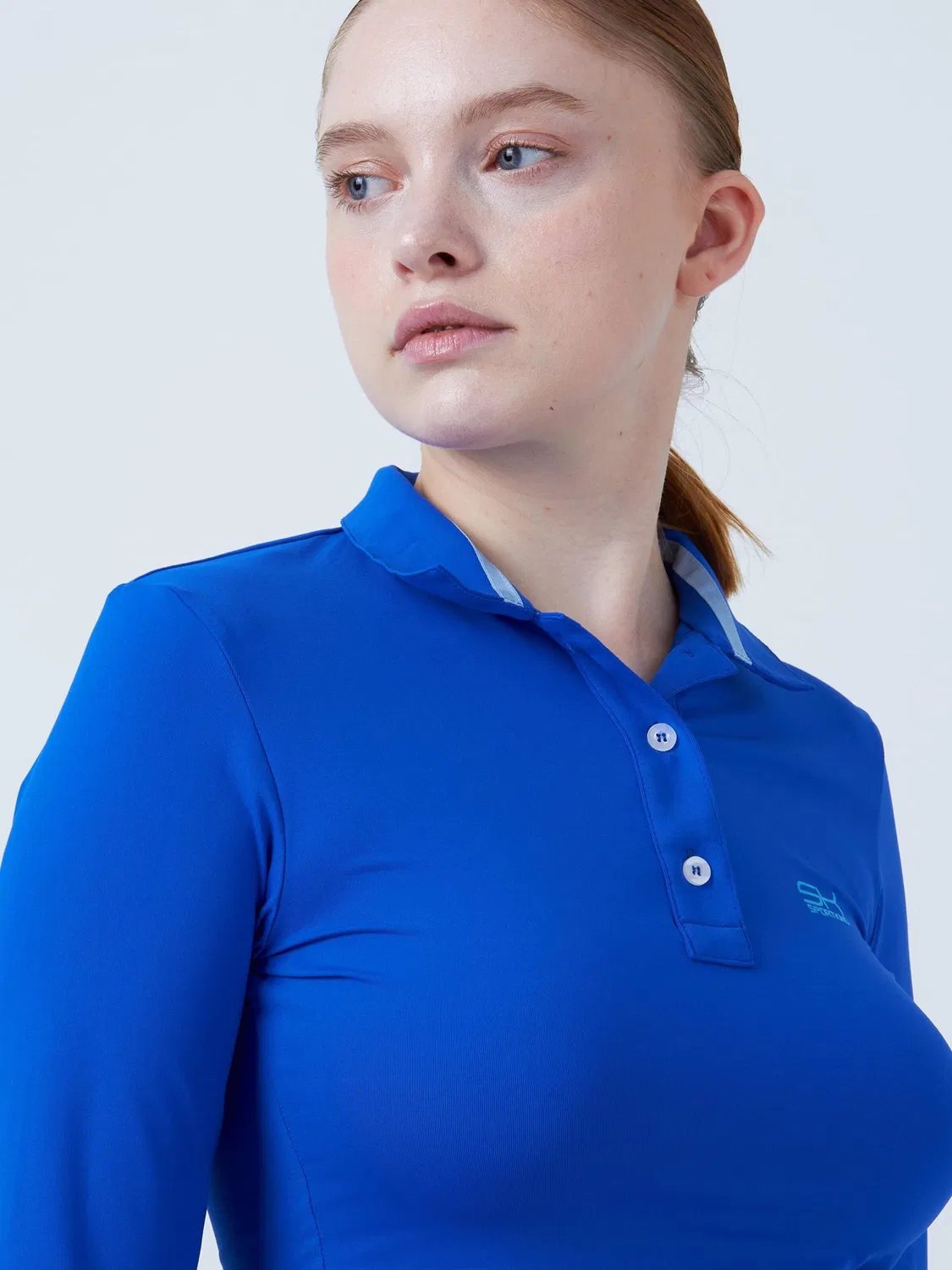 Спортивная рубашка-поло Sportkind Performance Shirt с длинным рукавом, цвет кобальтово-синий — фото 4