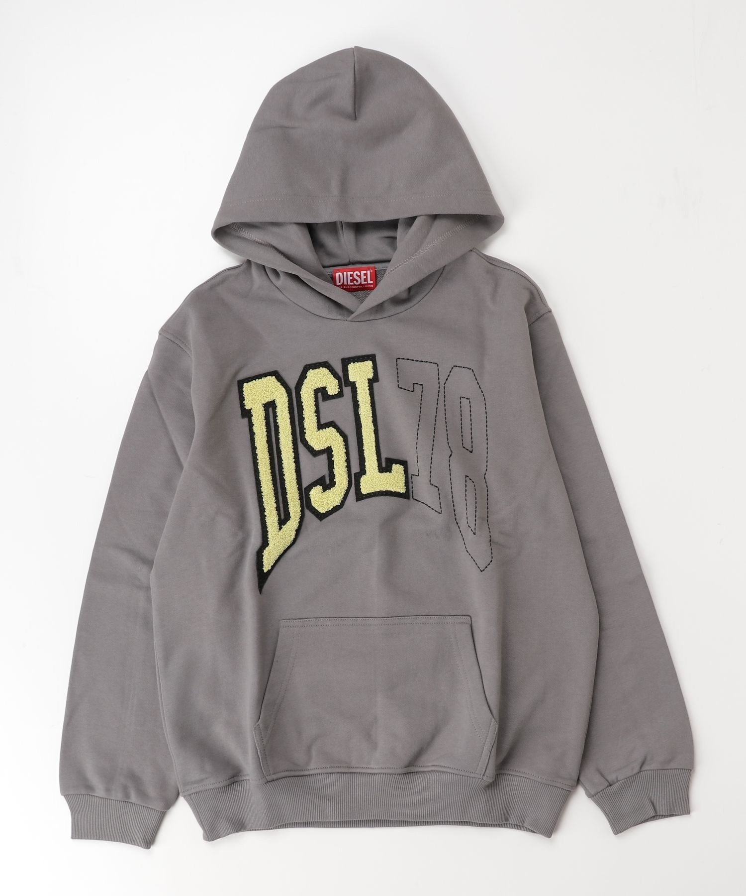 Детская и подростковая толстовка-парка с логотипом бренда DIESEL, Dark Gray