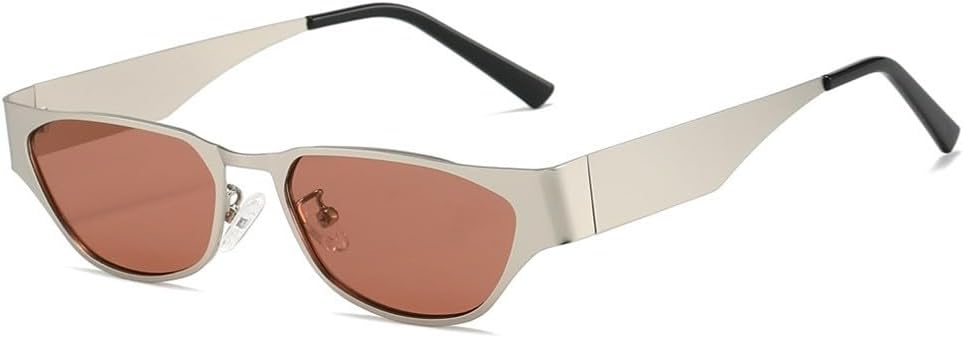 

Ретро-солнцезащитные очки «кошачий глаз» конфетных цветов для женщин, модные заклепки, для активного отдыха, панк-стиль, модные солнцезащитные очки для мужчин HYYZZC, .Silver Tea