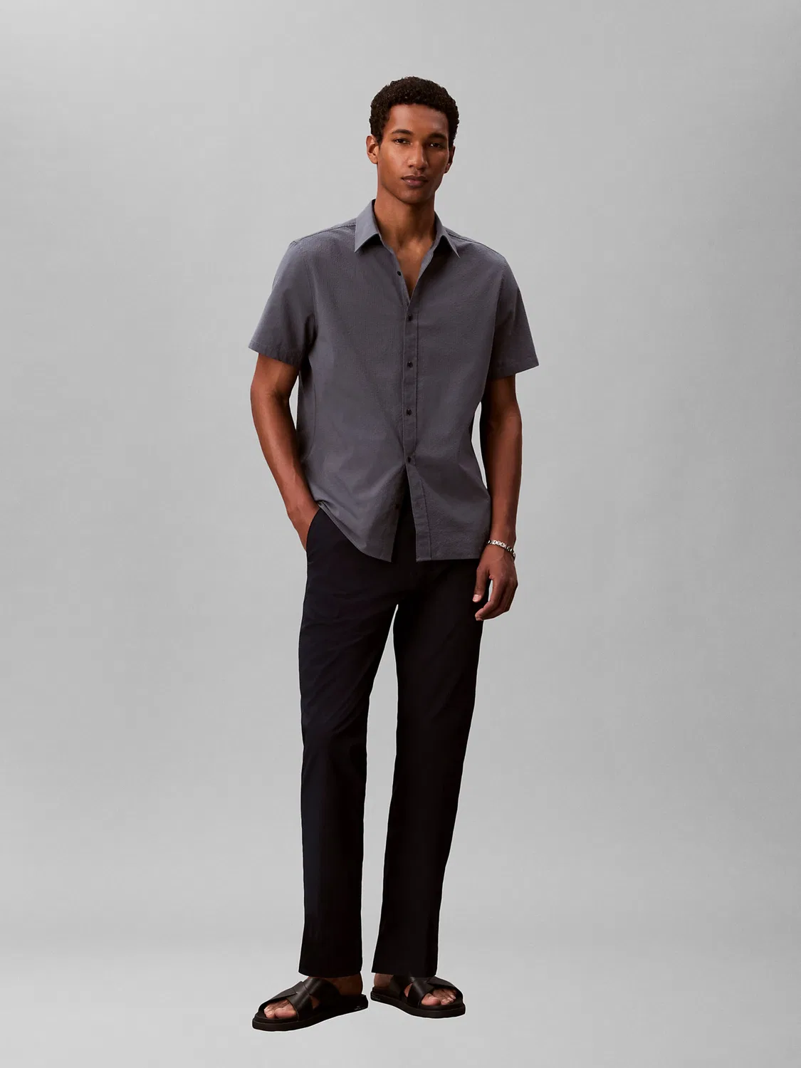 Брюки Calvin Klein Regular темно-синего цвета — фото 3