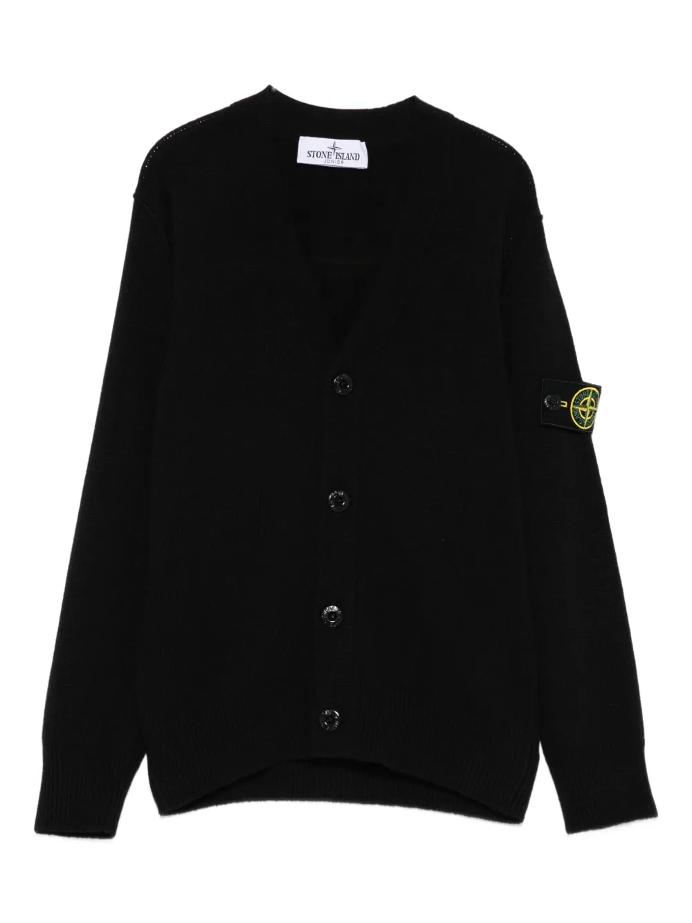 

Кардиган с нашивкой-логотипом Stone Island Junior, черный