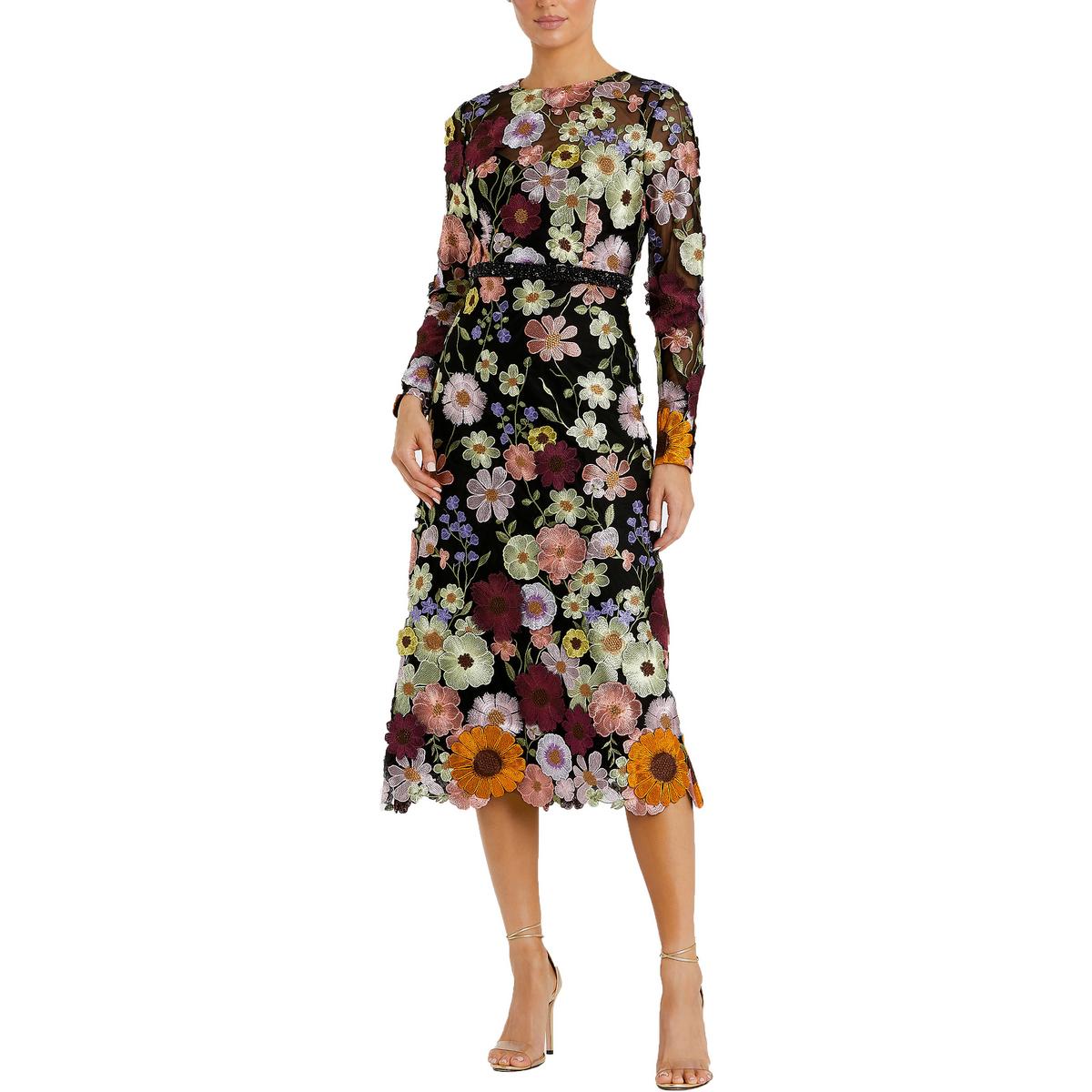 

Женское платье-футляр с цветочным узором Mac Duggal, цвет black multi