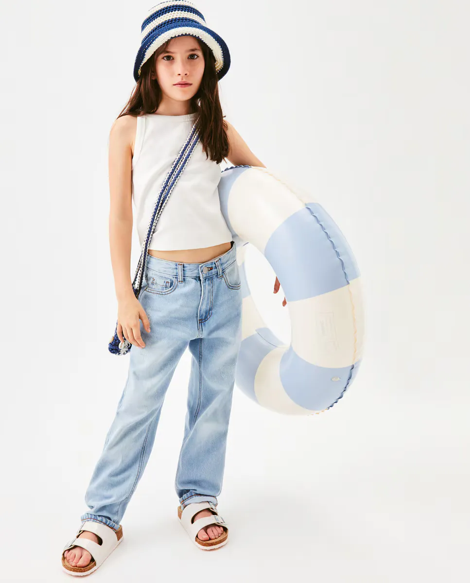 

Базовая футболка без рукавов для девочки Kids El Corte Inglés, цвет Blanco roto
