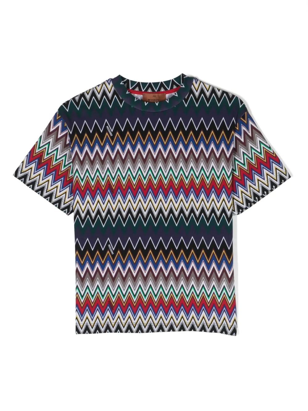 

Футболка с узором зигзаг Missoni Kids, синий