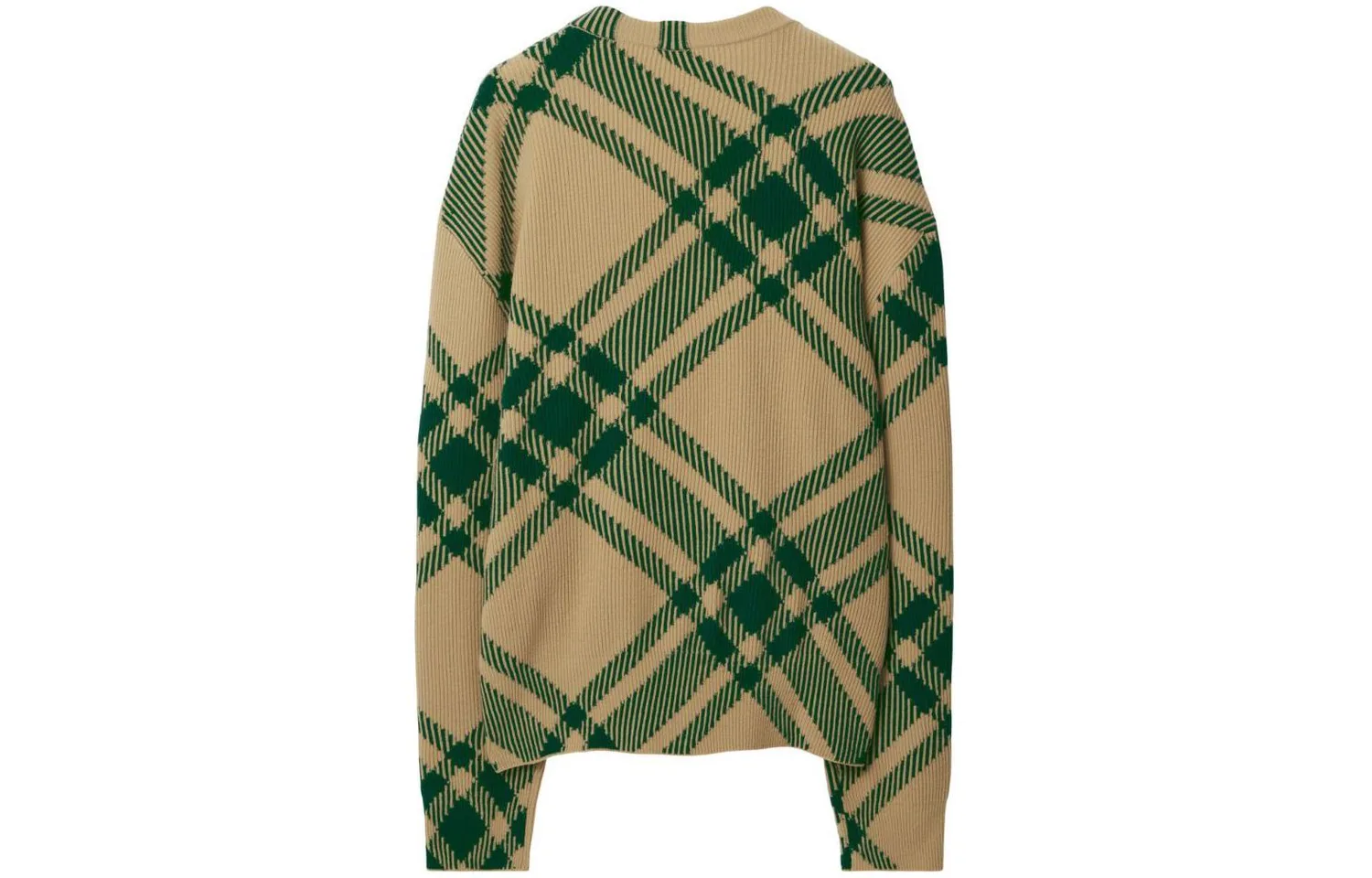 Кардиган Burberry с узором в клетку и интарсией, Ivy Green — фото 4