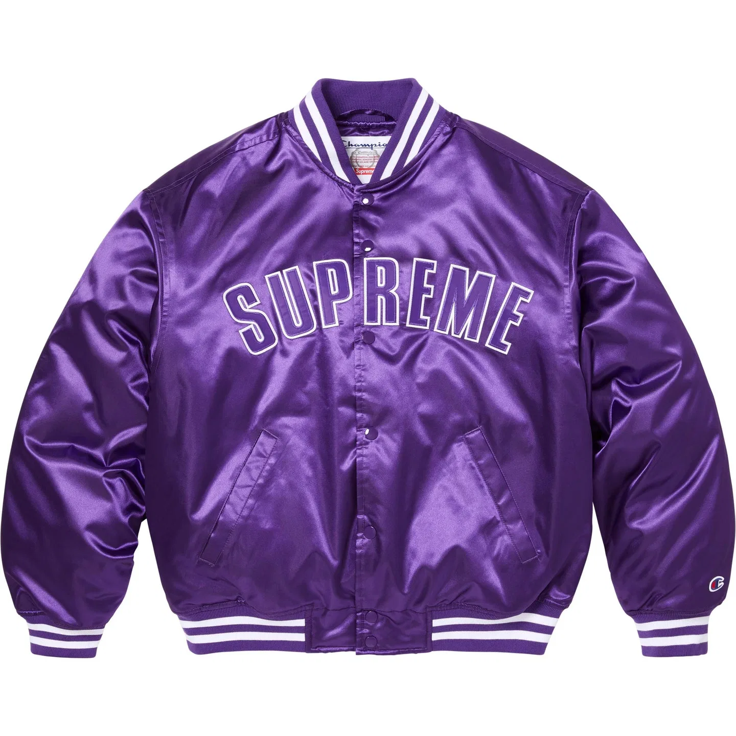 Куртка varsity из сатина Champion SS26 WEEK8, унисекс Supreme, Purple