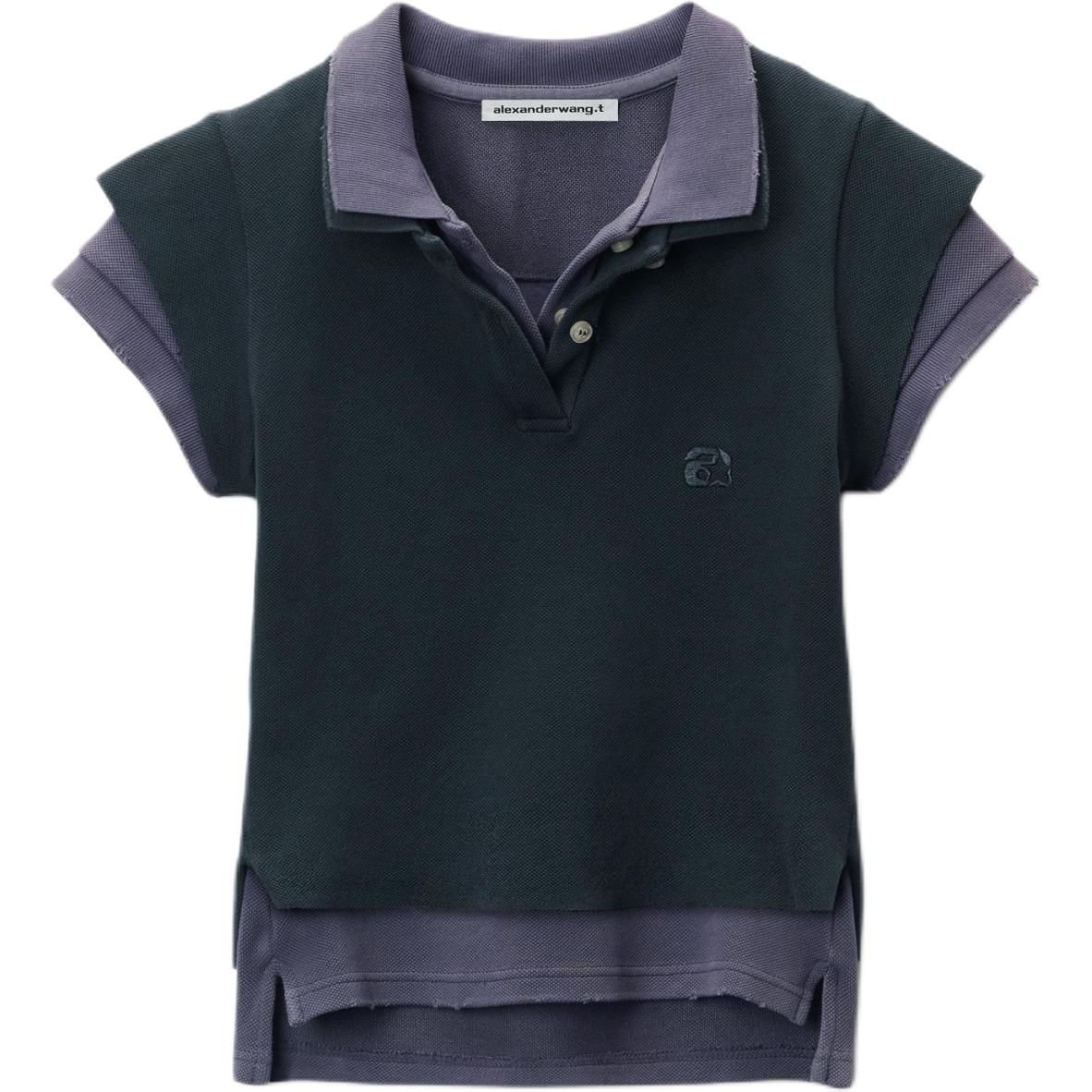 

Поло с эффектом многослойности Alexander Wang, синий