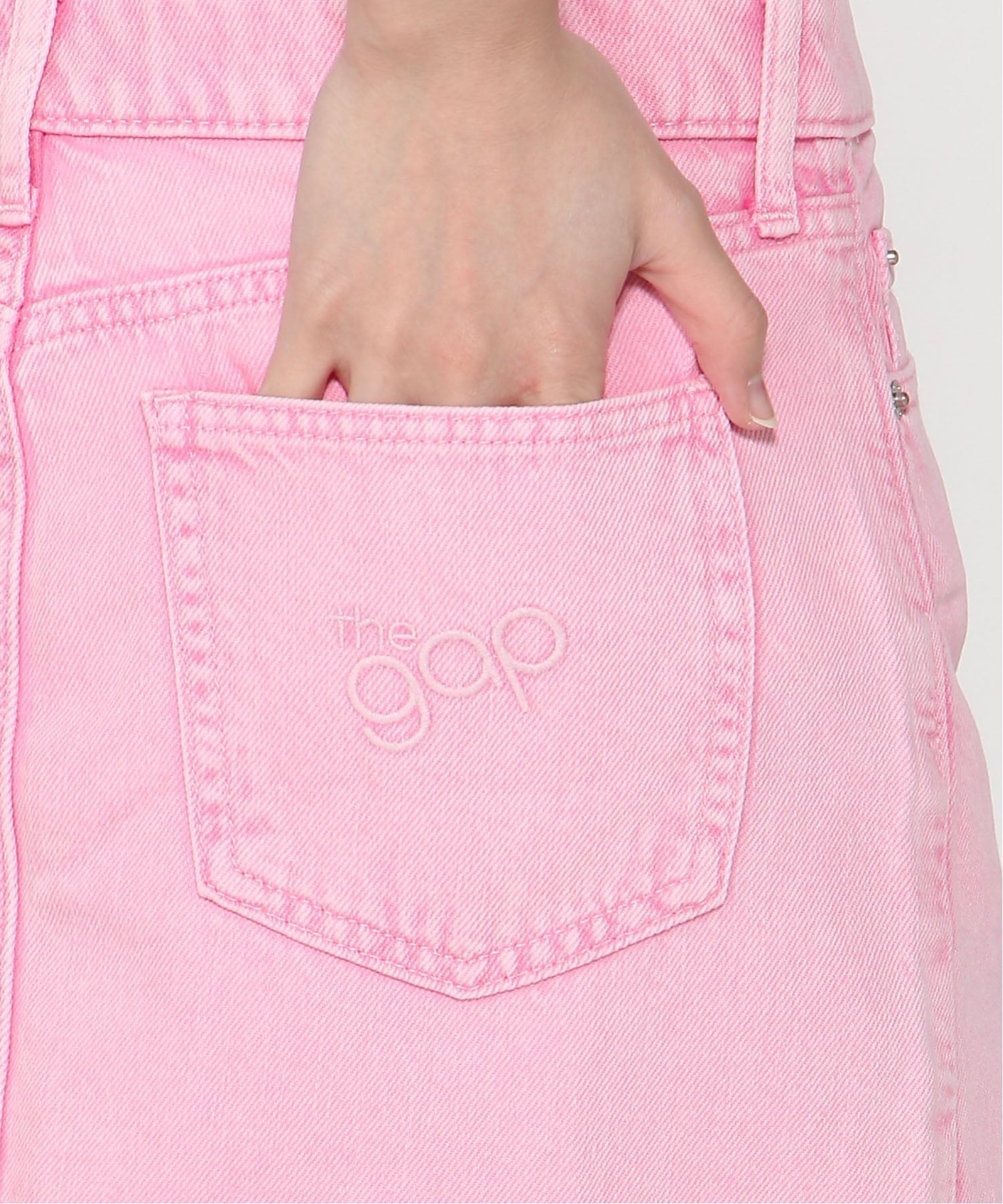 (W) Ультрамягкая джинсовая мини-юбка GAP, FRENCH_PINK — фото 4