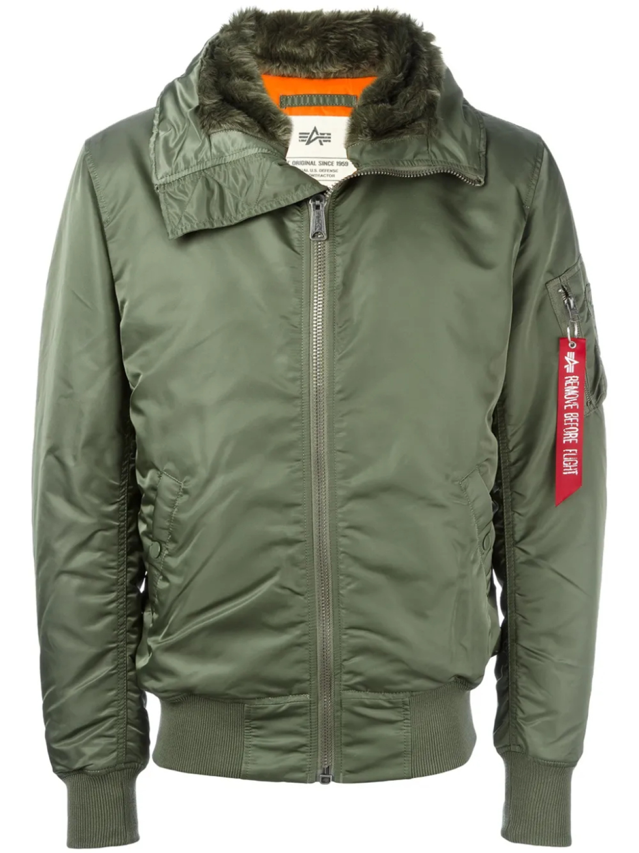 

Alpha Industries парка с капюшоном, зеленый