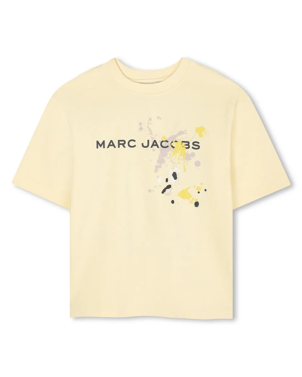 

Детская футболка желтого цвета из хлопка Marc Jacobs
