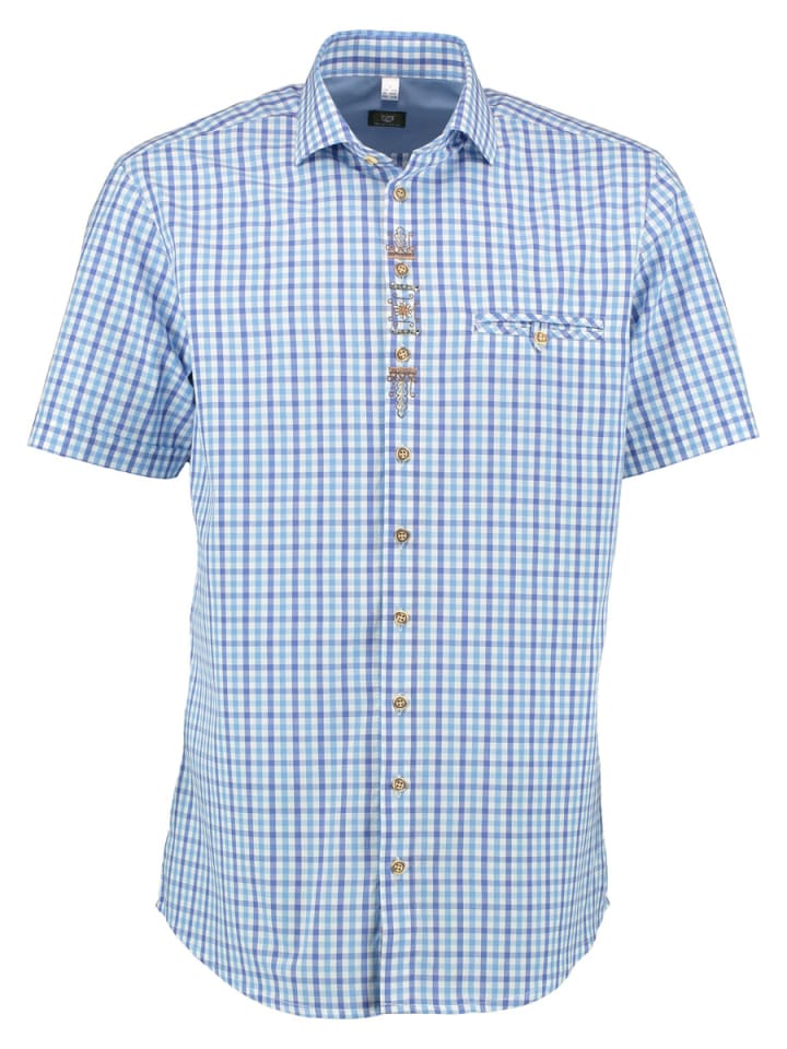 

Традиционная рубашка Bleri средне-синего цвета OS-Trachten