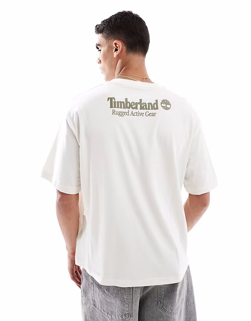 

Футболка Timberland Rugged Backprint белого цвета - эксклюзивно для ASOS