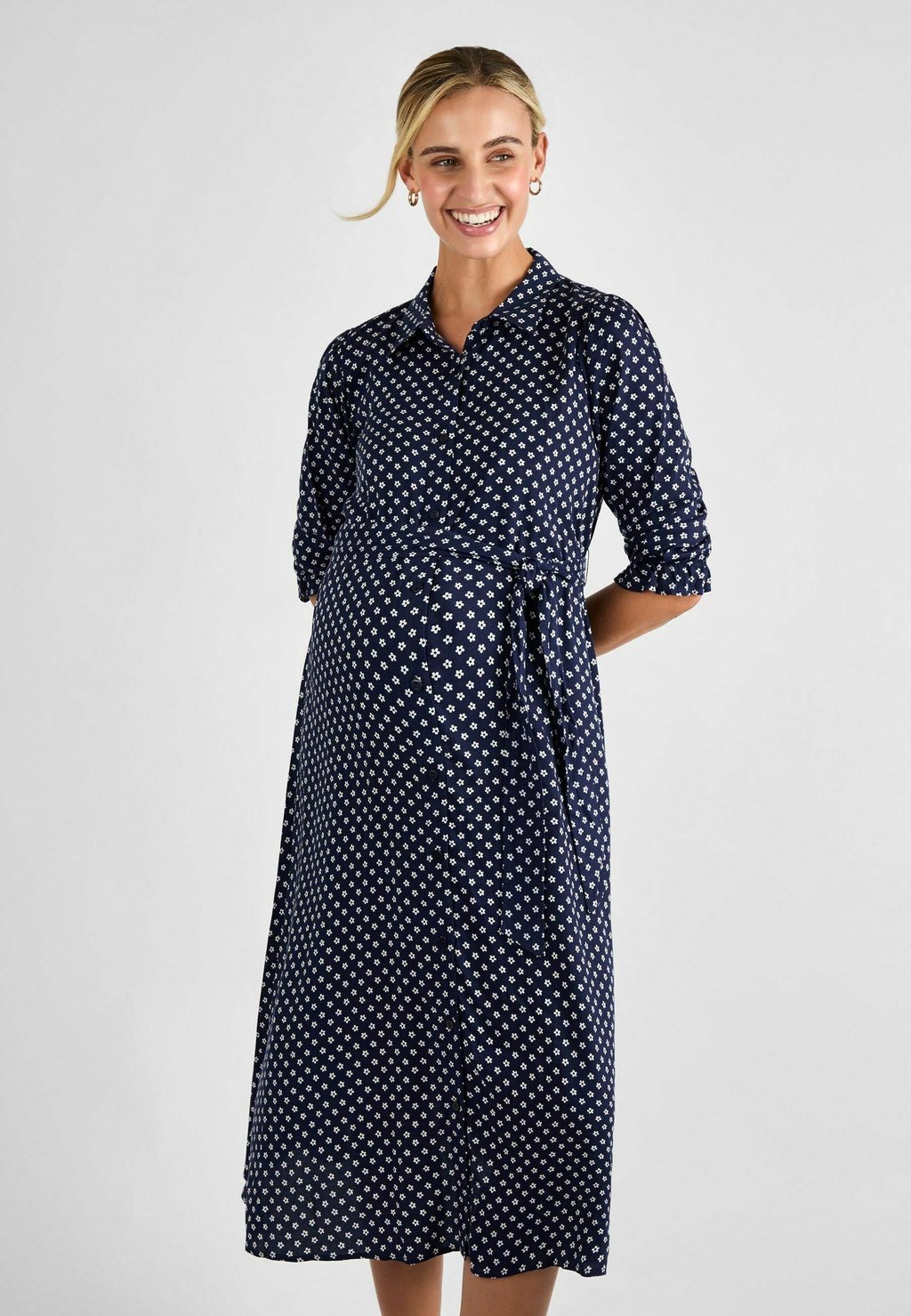 

Платье-рубашка MATERNITY FIT FLORAL BUTTON THROUGH JoJo Maman Bébé, синий