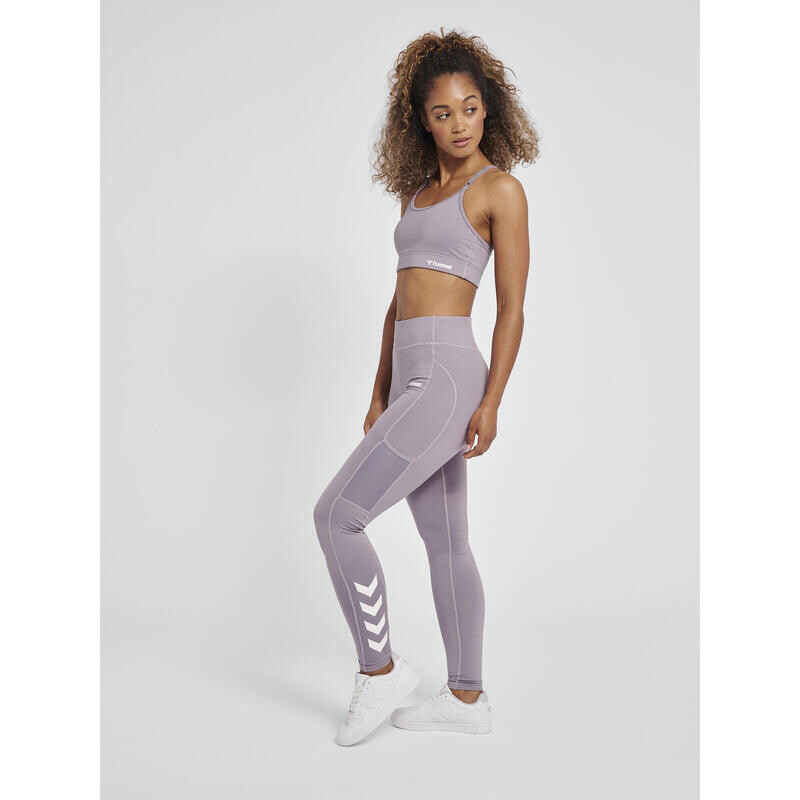 

Тайтсы Hummel, цвет hortensienlila/grau/grau
