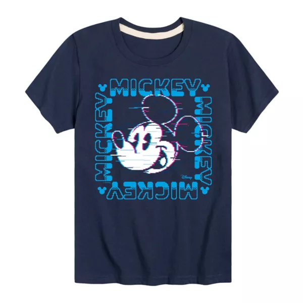 

Футболка с рисунком Микки Мауса для мальчиков 8-20 лет, 8 бит, квадратная Disney, синий