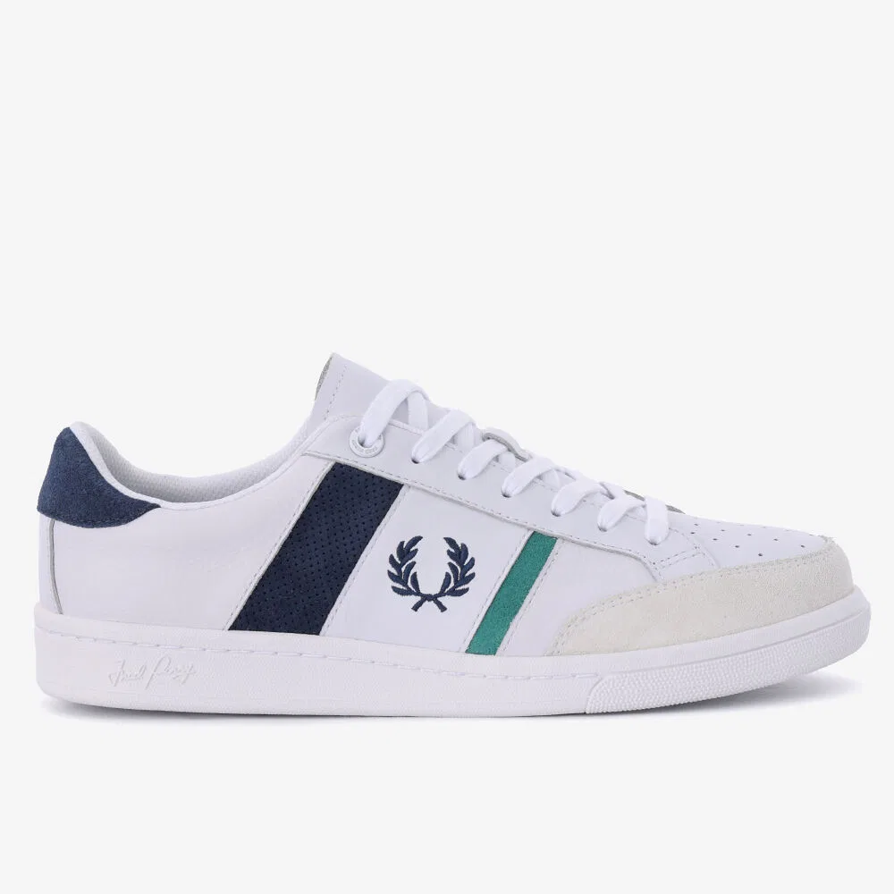Мужские белые кроссовки B725 из кожи/замши от Fred Perry