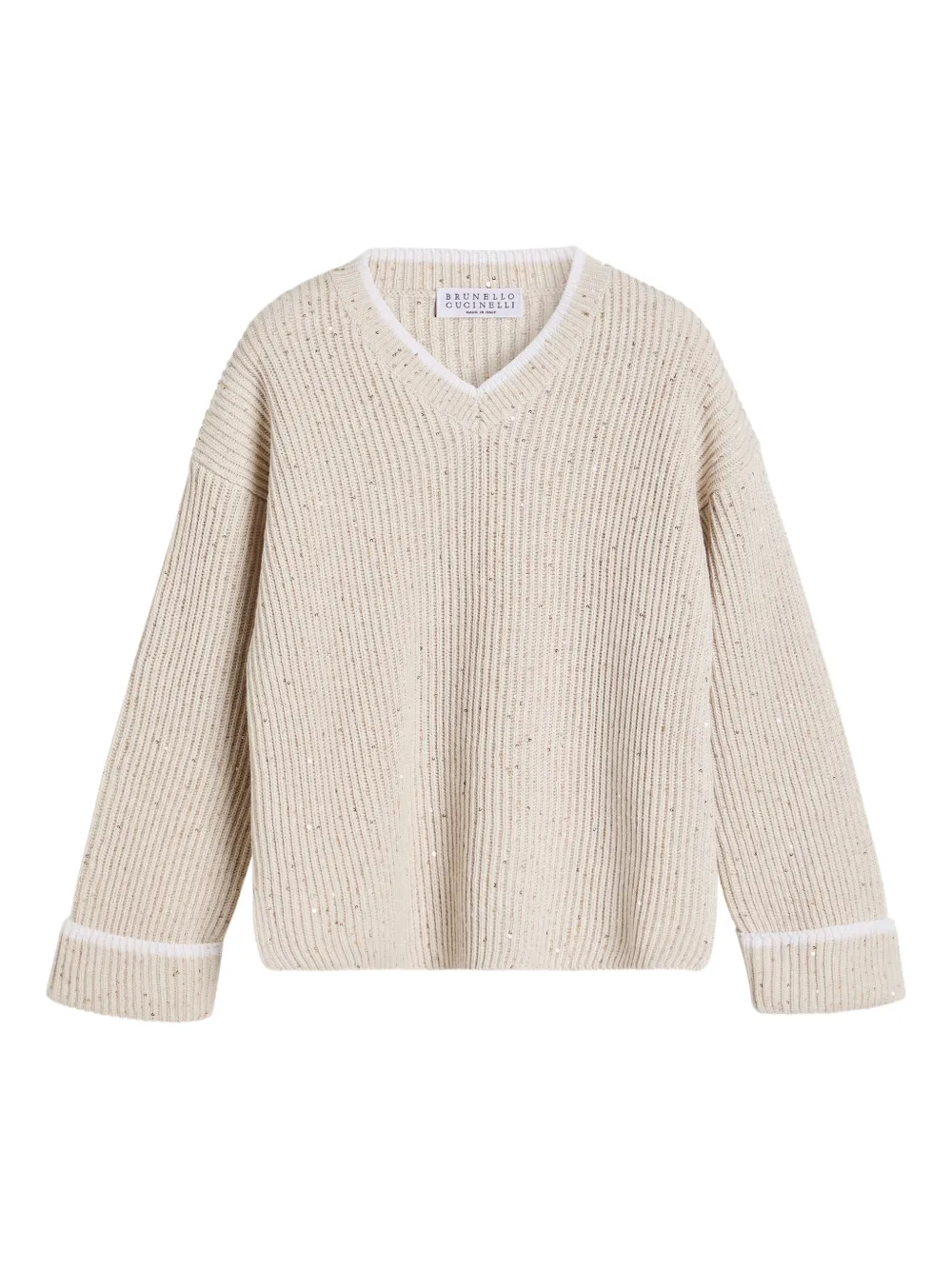 

Свитер в крапинку Brunello Cucinelli Kids, нейтральный