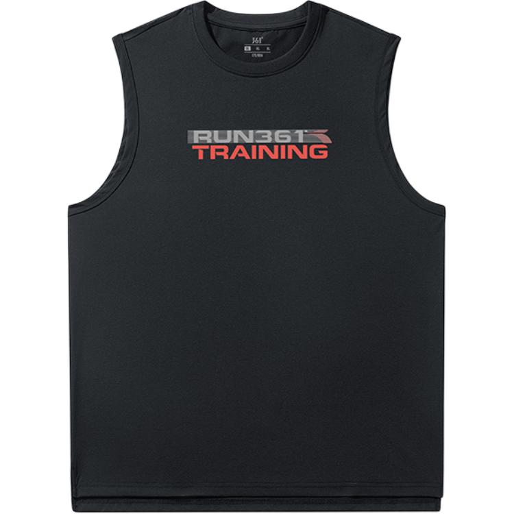 

361° Мужская майка-борцовка черная с круглым вырезом, тонкая, прямая посадка
