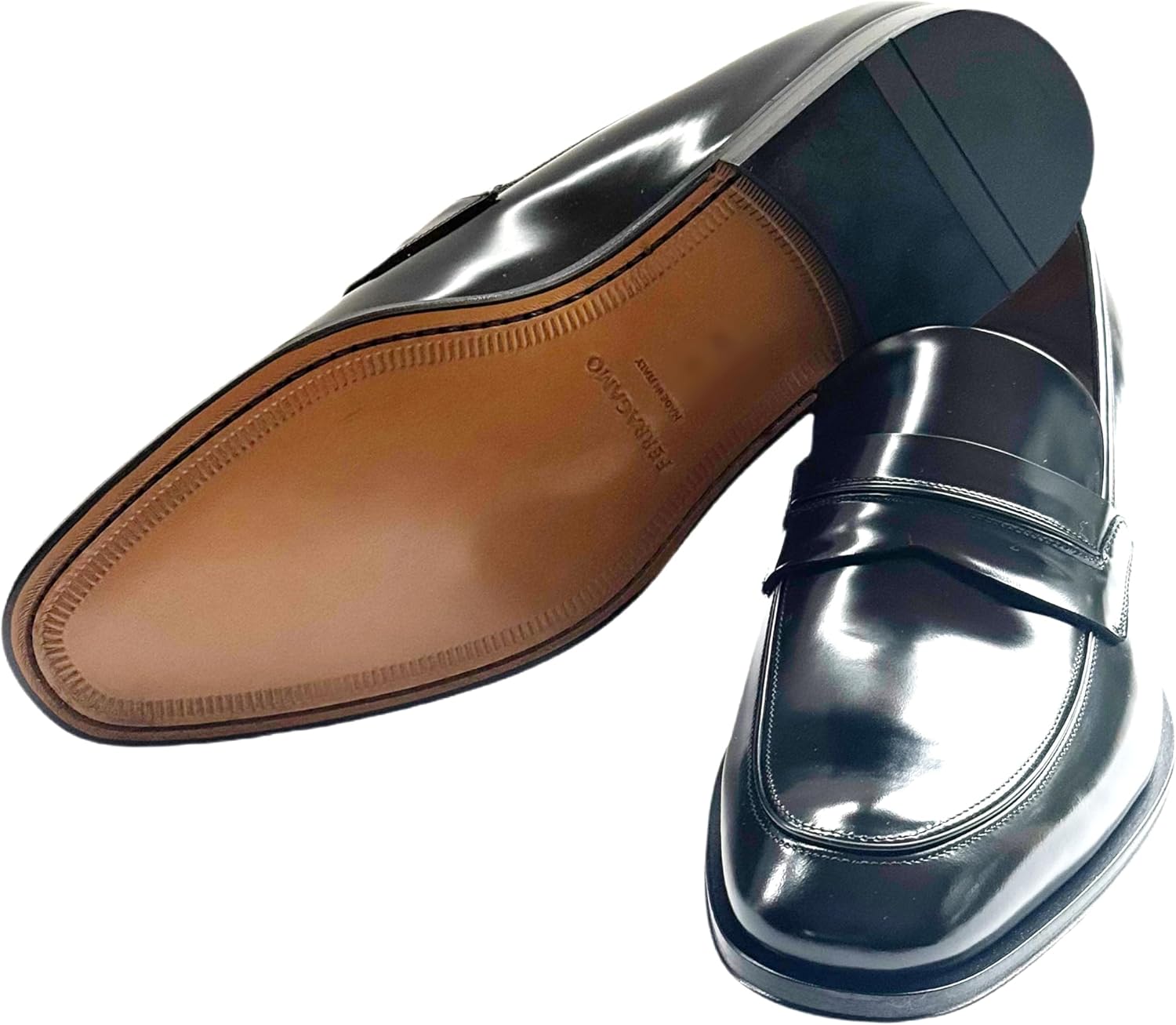 Мужские лоферы Ferragamo Felipe из черной телячьей кожи Penny, модель на процесс вставки (Salvatore) — фото 3
