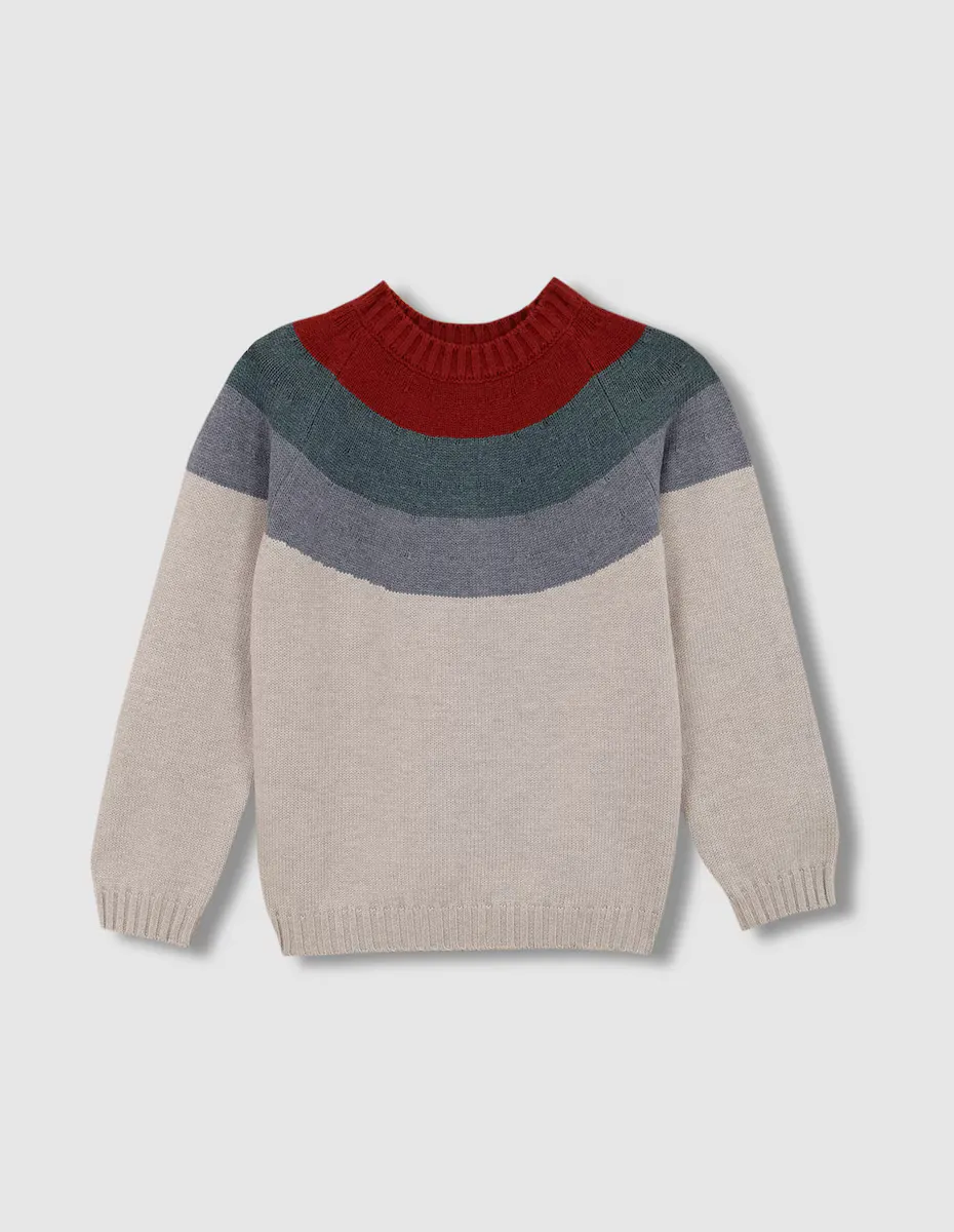 

Свитер Greca для мальчика с тремя полосками Gocco, цвет Piedra