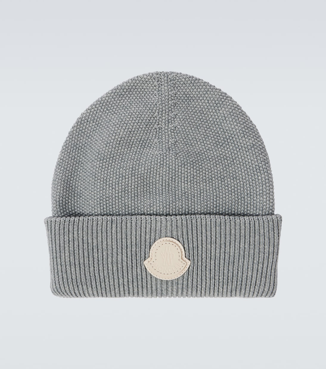 

Хлопковая и кашемировая шапка с логотипом Moncler, Pale Gray Melange