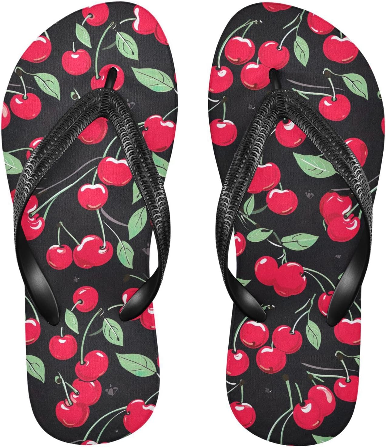 

Шлепанцы SPRIPORT Leaves Cherry Slim для женщин и мужчин. Удобные повседневные сандалии-вьетнамки с нескользящей резиновой подошвой для прогулок на свежем воздухе, летнего отдыха на пляже, Multicoloured